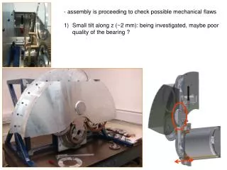 - assembly is proceeding to check possible mechanical flaws