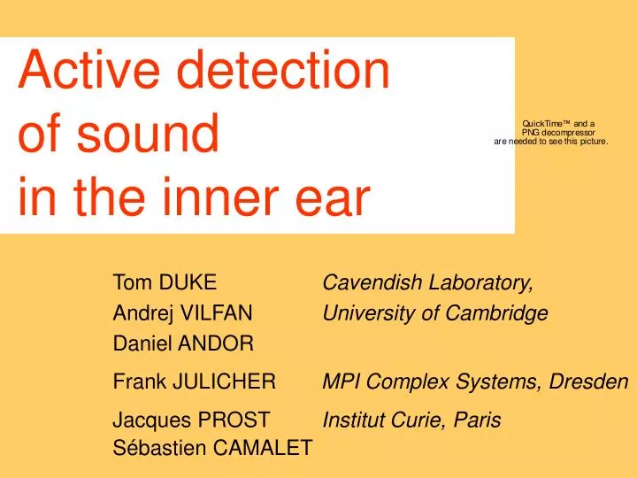 active detection of sound in the inner ear