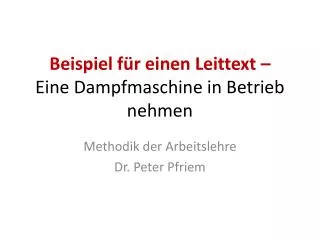 beispiel f r einen leittext eine dampfmaschine in betrieb nehmen