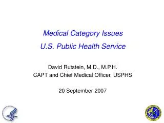 Medical Category Issues U.S. Public Health Service