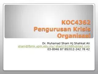 koc4362 pengurusan krisis organisasi