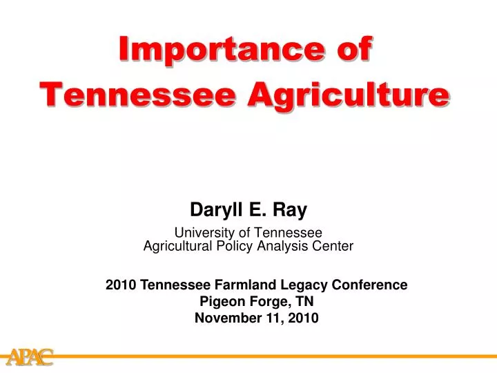 importance of tennessee agriculture