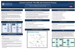 Lessons Learned: The IRB and Contracts Process