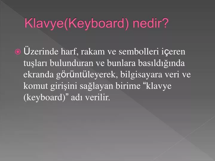 klavye keyboard nedir