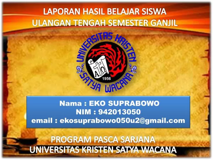 laporan hasil belajar siswa ulangan tengah semester ganjil