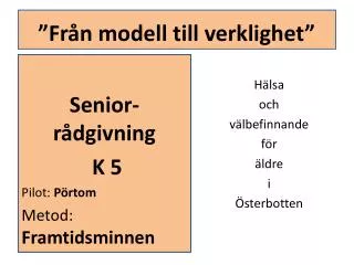 fr n modell till verklighet