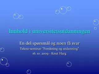 innhold i universitetsutdanningen