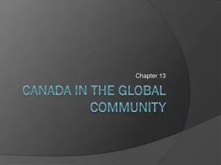 Canada in the Global Community