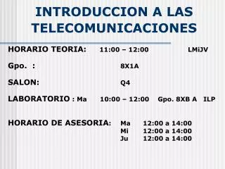 introduccion a las tele comunicaciones