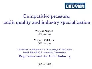 Competitive pressure, audit quality and industry specialization