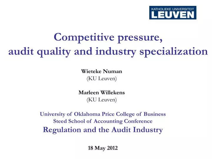 competitive pressure audit quality and industry specialization
