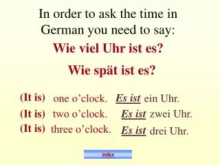 in order to ask the time in german you need to say