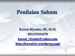 penilaian saham