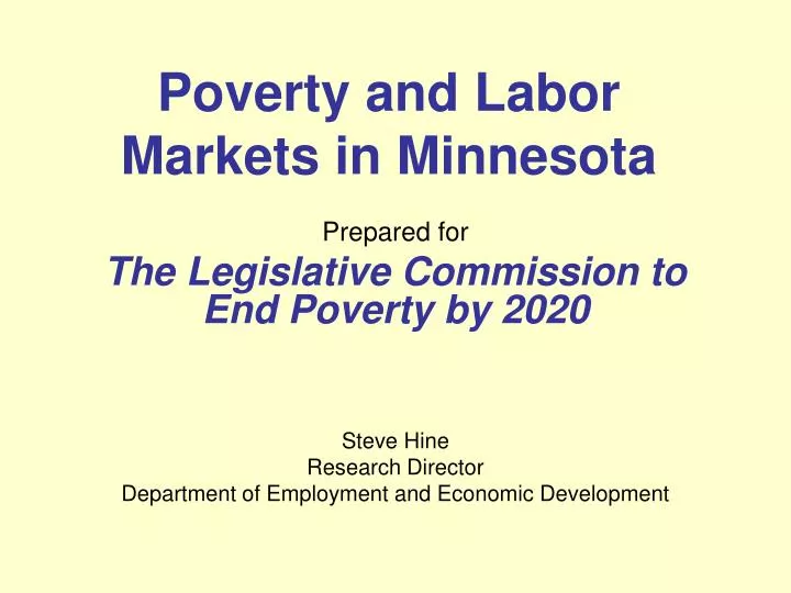 poverty and labor markets in minnesota