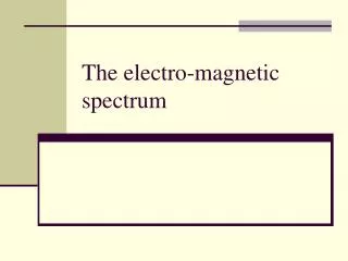 The electro-magnetic spectrum