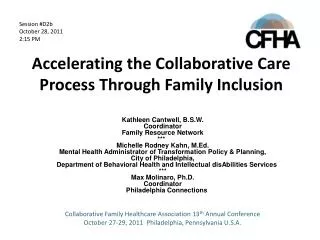 Accelerating the Collaborative Care Process Through Family Inclusion