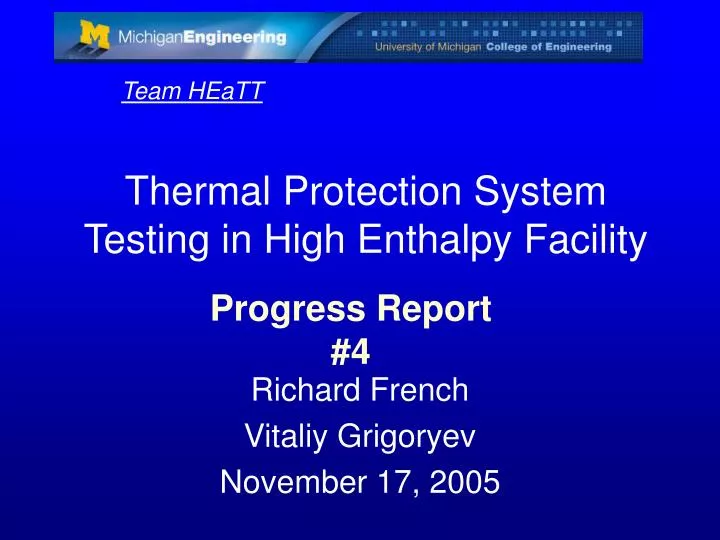 thermal protection system testing in high enthalpy facility