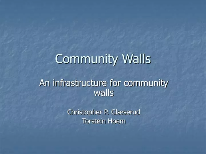community walls