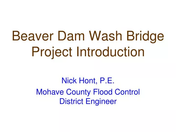 beaver dam wash bridge project introduction