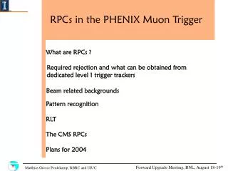 RPCs in the PHENIX Muon Trigger