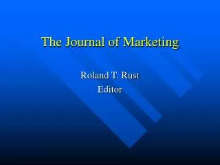 The Journal of Marketing