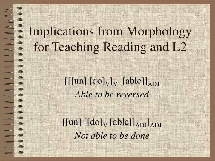 implications from morphology for teaching reading and l2