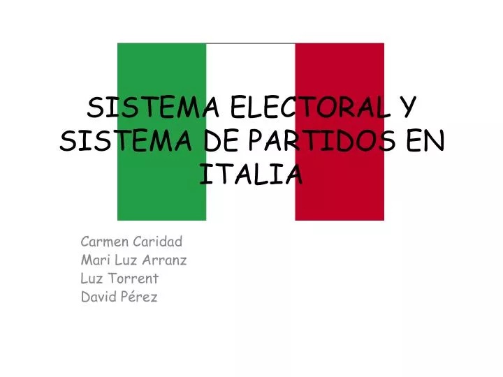 sistema electoral y sistema de partidos en italia
