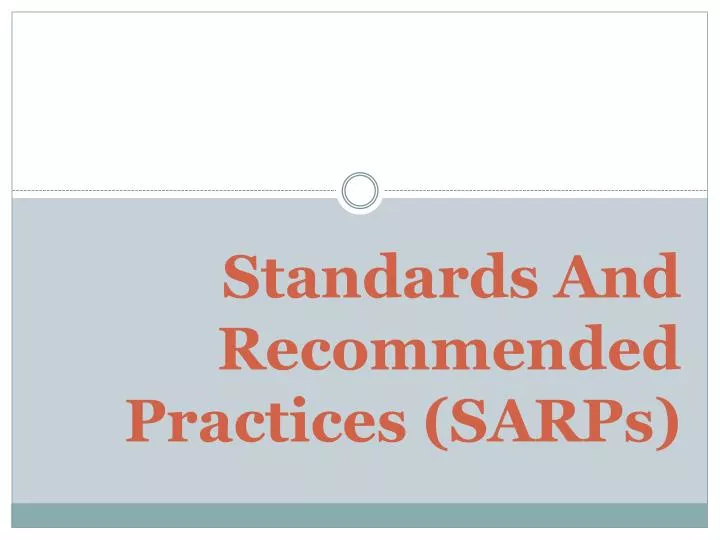 standards and recommended practices sarps