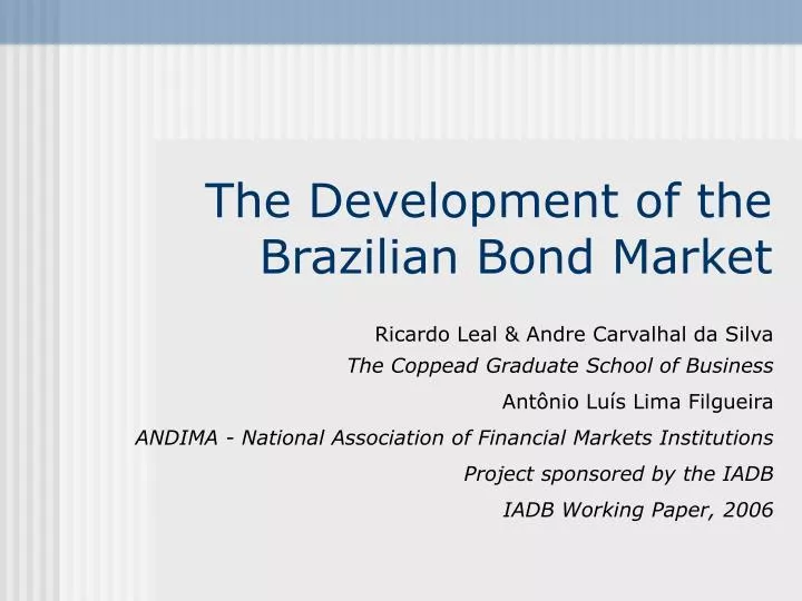 the development of the brazilian bond market