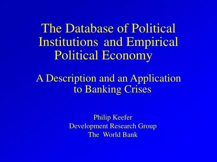 the database of political institutions and empirical political economy
