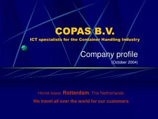 COPAS B.V. ICT specialists for the Container Handling Industry