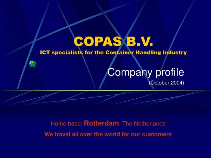 copas b v ict specialists for the container handling industry