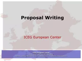 Proposal Writing ICEG European Center