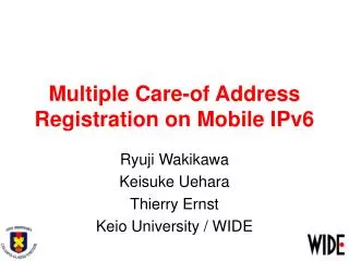 Multiple Care-of Address Registration on Mobile IPv6