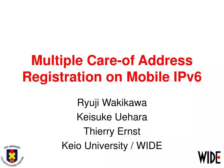 multiple care of address registration on mobile ipv6