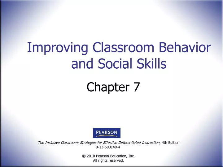 improving classroom behavior and social skills