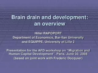 Brain drain and development: an overview