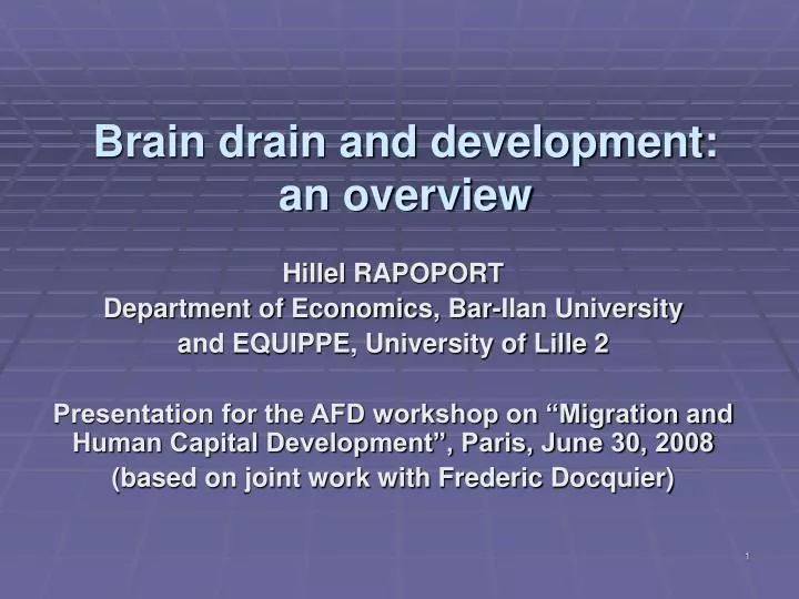 brain drain and development an overview