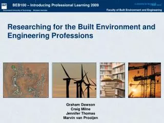 Researching for the Built Environment and Engineering Professions