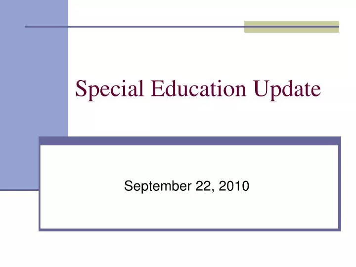 special education update