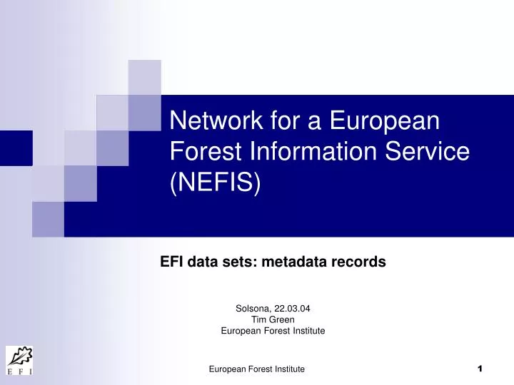 network for a european forest information service nefis