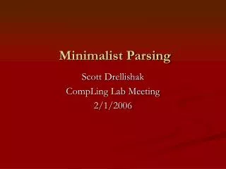 Minimalist Parsing