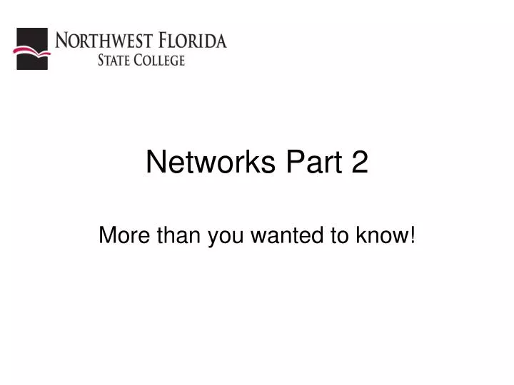 networks part 2