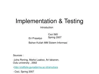 implementation testing