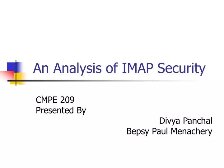 an analysis of imap security