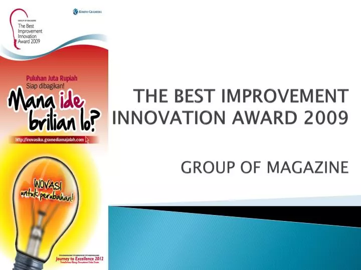 the best improvement innovation award 2009 group of magazine