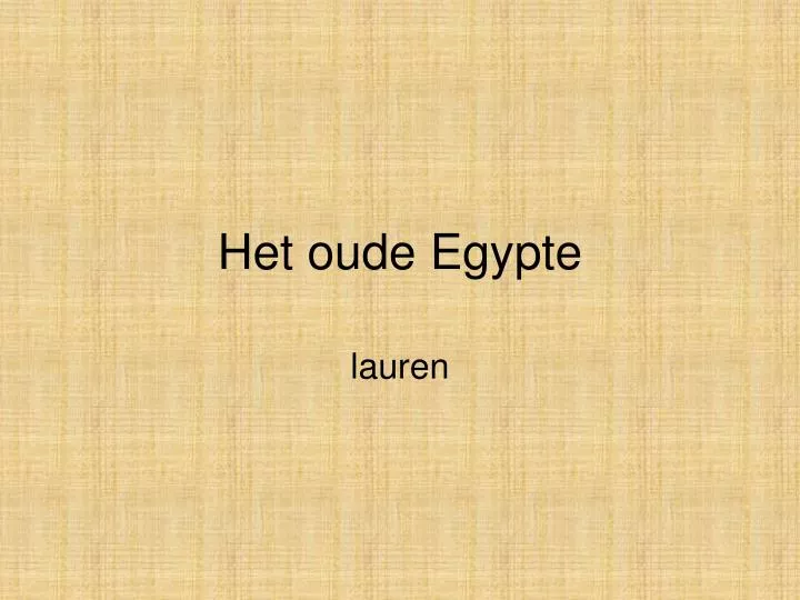 het oude egypte