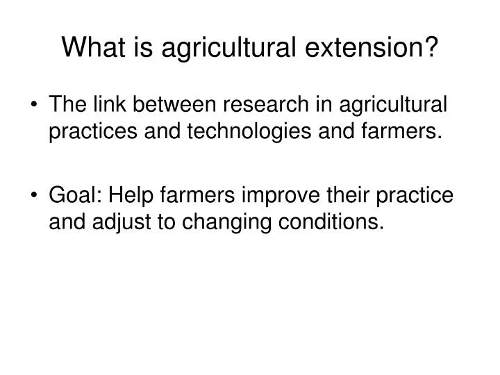 what is agricultural extension