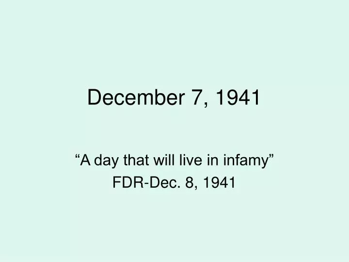 december 7 1941