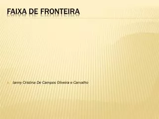faixa de fronteira